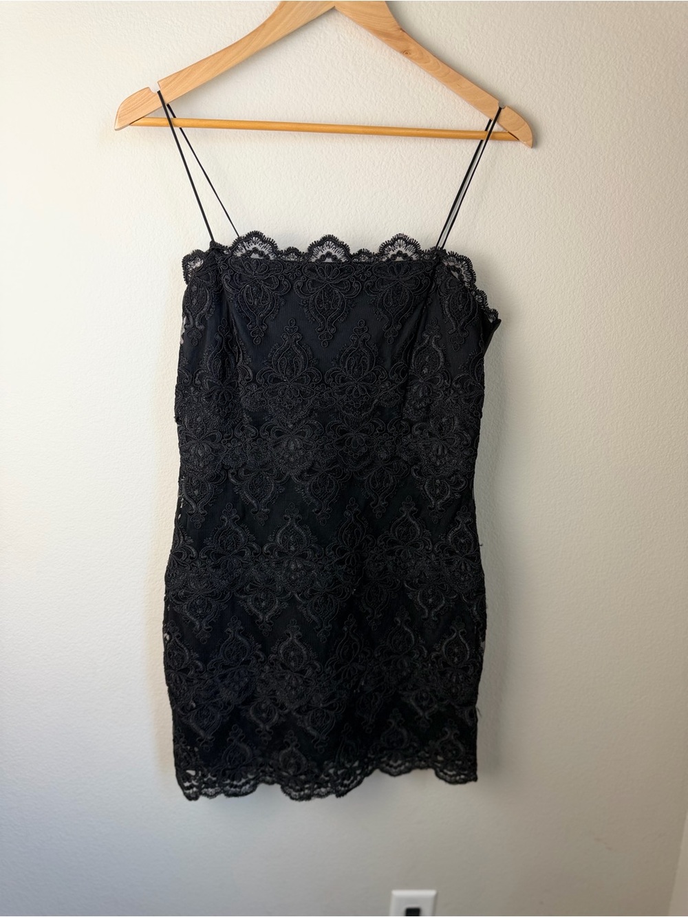 Topshop Black Lace Spaghetti Strap Dress - Elegant Evening Wear